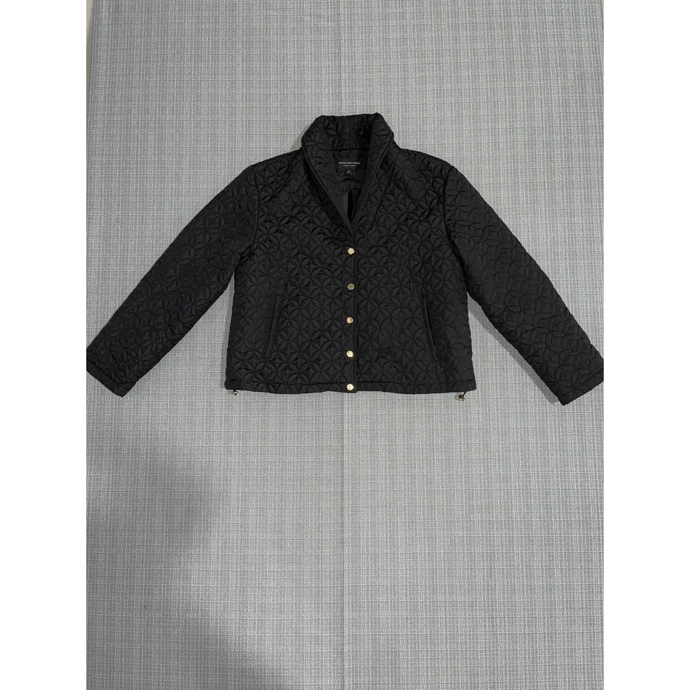 Marc New York Andrew Marc Quilted Jacket Womens Medium Black Lined Shawl Collar